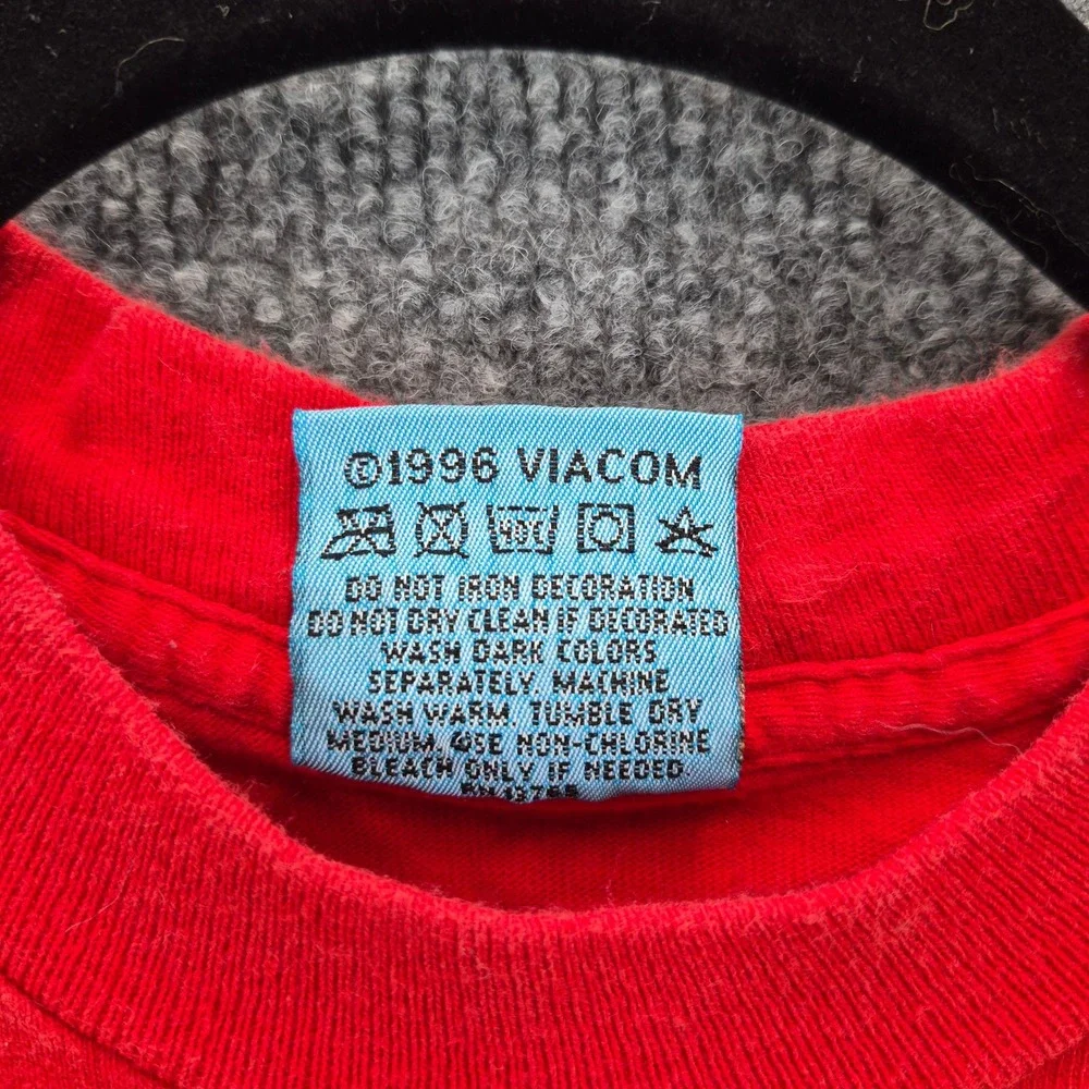 Rugrats T-Shirt Vintage 1996 All Over Print M Red Kids